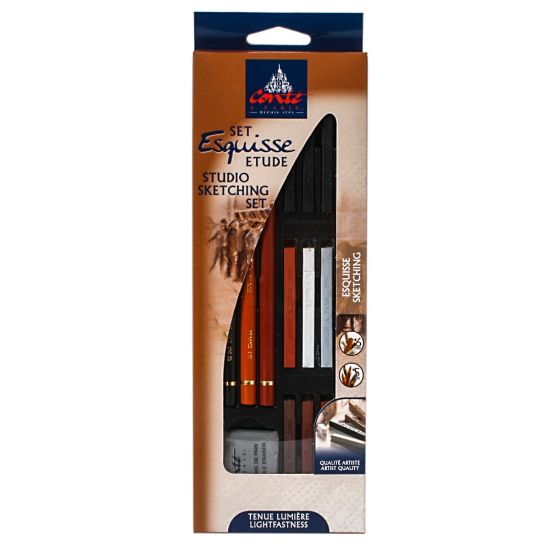 Picture of Conte Studio Sketching Pencil And Crayon Set, Assorted Colors