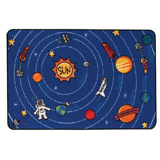 Picture of Carpets for Kids KID$Value Rugs Spaced Out Activity Rug, 4ft x 6ft , Blue