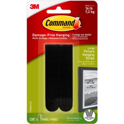 Picture of Command Large Picture Hanging Strips, 4 Pairs (8 Command Strips), Damage Free Hanging of Dorm Decor, Black