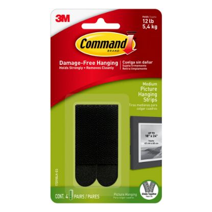 Picture of Command Medium Picture Hanging Strips, 4-Pairs (8-Command Strips), Damage-Free, Black