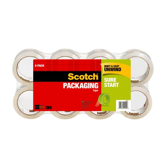 Picture of Scotch Sure Start Shipping Tape, 1-7/8in x 54.6 Yd., Clear, Pack Of 8 Tapes