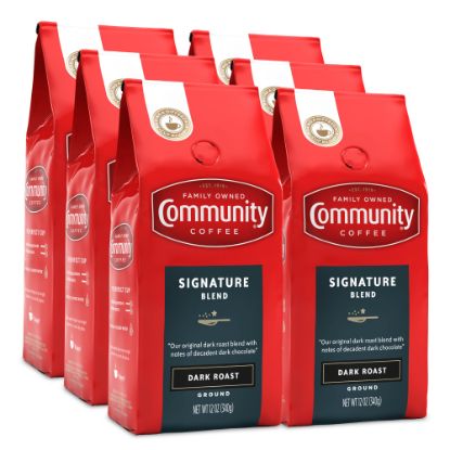 Picture of Community Coffee Arabica Ground Coffee, Signature Blend, 12 Oz Per Bag, Carton Of 6 Bags