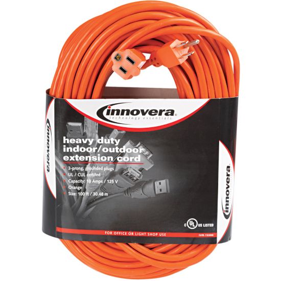 Picture of Innovera Power Extension Cord - 120 V AC / 13 A - Orange - 100 ft Cord Length - 1