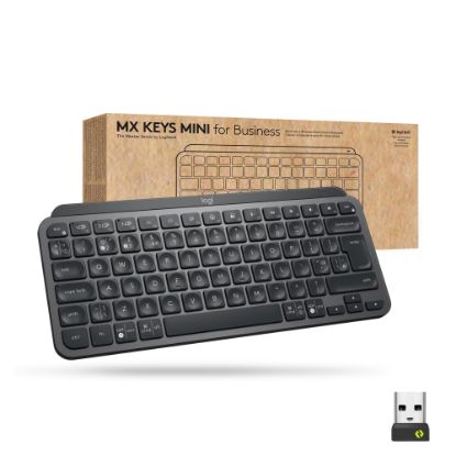 Picture of Logitech MX Keys Mini Wireless Illuminated Keyboard for Business, Compact, Logi Bolt Technology, Graphite - Wireless Connectivity - Bluetooth - 32.81 ft - 2.40 GHz Easy-Switch Hot Key(s) - ChromeOS - Computer, Smartphone, Notebook, Tablet, iPad