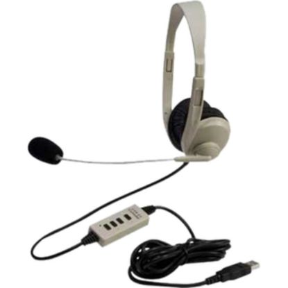 Picture of Califone 3064AV-USB Lightweight Multimedia Headset Via Ergoguys - Stereo - USB - Wired - Over-the-head - Binaural - Ear-cup - 6 ft Cable