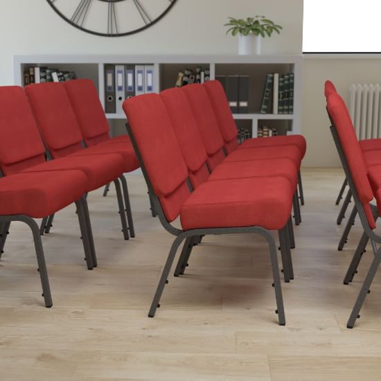 Picture of Flash Furniture HERCULES Series 21inW Stackable Church Chair, Crimson/Silvervein