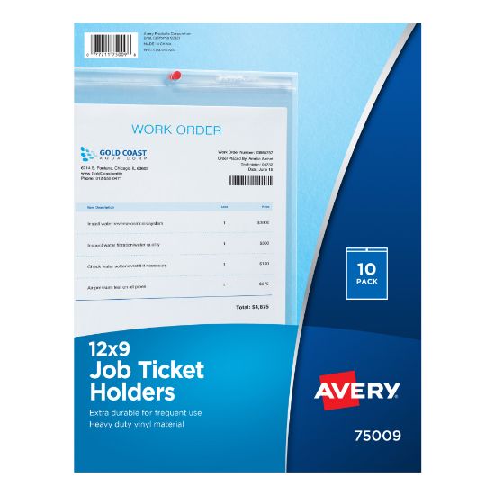 Picture of Avery Vinyl Job Ticket Holder, 9in x 12in, Pack Of 10