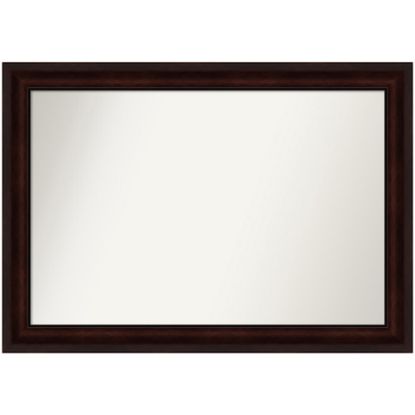 Picture of Amanti Art Non-Beveled Rectangle Framed Bathroom Wall Mirror, 29in x 41in, Coffee Bean Brown