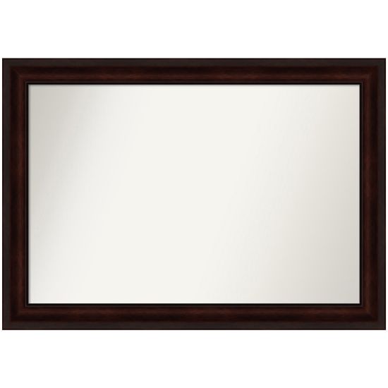 Picture of Amanti Art Non-Beveled Rectangle Framed Bathroom Wall Mirror, 29in x 41in, Coffee Bean Brown