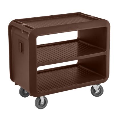 Picture of Cambro Service Cart Pro 3-Shelf Plastic Food Service Cart, 37-1/16inH x 23-13/16inW x 41-1/2inD, Dark Brown