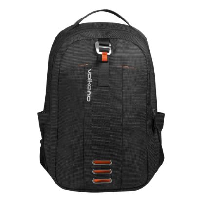 Picture of Volkano Latitude Backpack With 15.6in Laptop Compartment, Black/Orange