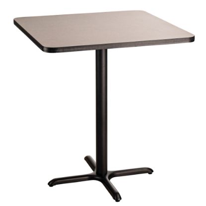 Picture of National Public Seating Square Cafe Table, 42inH x 36inW x 36inD, Gray Nebula/Black