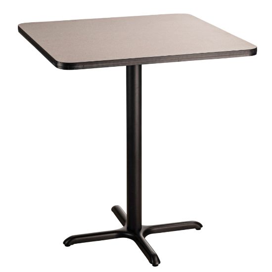 Picture of National Public Seating Square Cafe Table, 42inH x 36inW x 36inD, Gray Nebula/Black