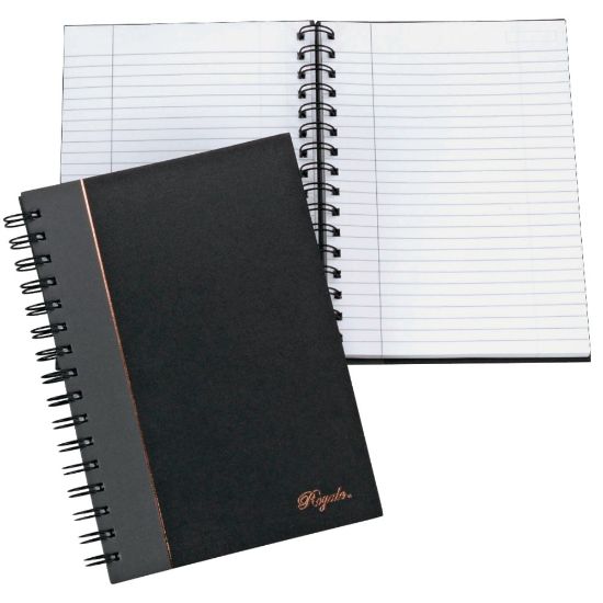 Picture of TOPS Royale Wirebound Notebook, 5 7/8in x 8 1/4in, Legal Ruled, 96 Sheets, Gray/Black