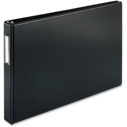 Picture of Business Source Round Ring Reference Binder, 1in Ring, 11in x 17in, Black