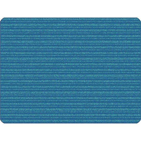 Picture of Carpets for Kids KIDSoft Subtle Stripes Tonal Solid Rug, 3" x 4ft, Blue/Teal