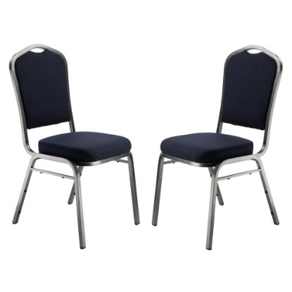 Picture of National Public Seating 9300 Series Deluxe Upholstered Banquet Chairs, Midnight Blue/Silvervein, Pack Of 2 Chairs