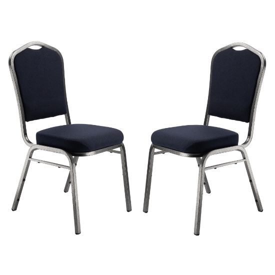 Picture of National Public Seating 9300 Series Deluxe Upholstered Banquet Chairs, Midnight Blue/Silvervein, Pack Of 2 Chairs