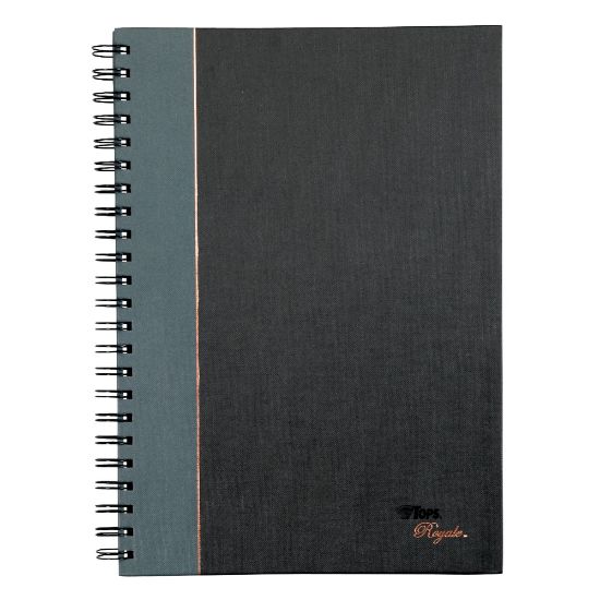 Picture of TOPS Royale Wirebound Notebook, 8 1/4in x 11 3/4in, Legal Ruled, 96 Sheets, Gray/Black