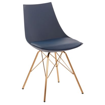 Picture of Ave Six Oakley Chair, Navy/Gold Chrome