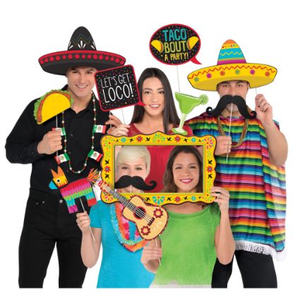 Picture of Amscan Cinco de Mayo Deluxe Jumbo Photo Props, Multicolor, Pack Of 12 Props