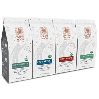 Picture of Copper Moon Ground Coffee, Organic Variety Pack, 12 Oz Bag, Pack Of 4 Bags