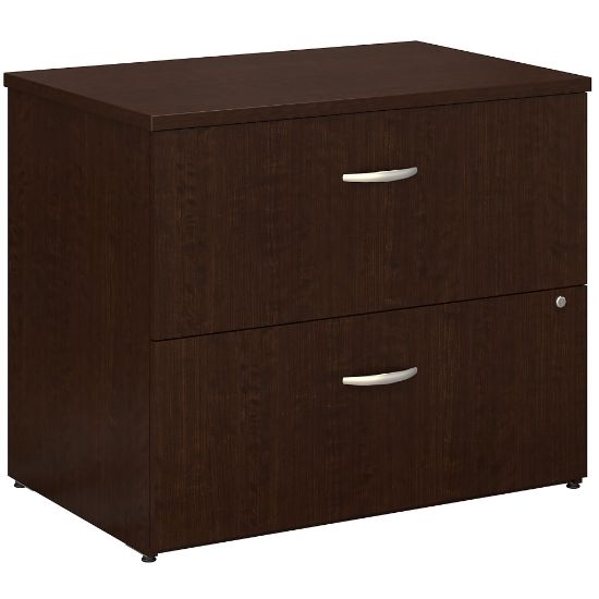 Picture of Bush Business Furniture Easy Office 35-2/3inW x 23-1/3inD Lateral 2-Drawer File Cabinet, Mocha Cherry, Standard Delivery