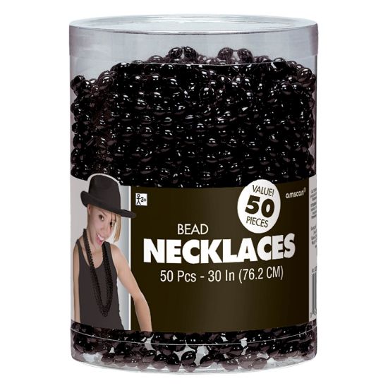 Picture of Amscan Bead Necklaces, 30in, Black, Pack Of 50 Necklaces