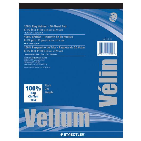 Picture of Clearprint Plain Vellum Paper, 8 1/2in x 11in, White, Pack Of 50 Sheets