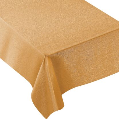 Picture of Amscan Metallic Fabric Table Cover, 60in x 84in, Gold