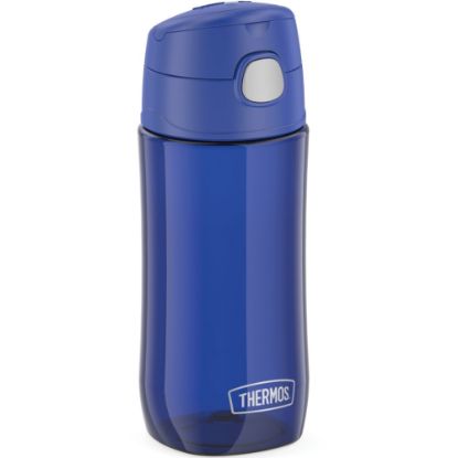 Picture of Thermos Kids Plastic Water Bottle with Spout Lid 16Oz - 16 fl oz - Blueberry, Blue - Tritan, Stainless Steel