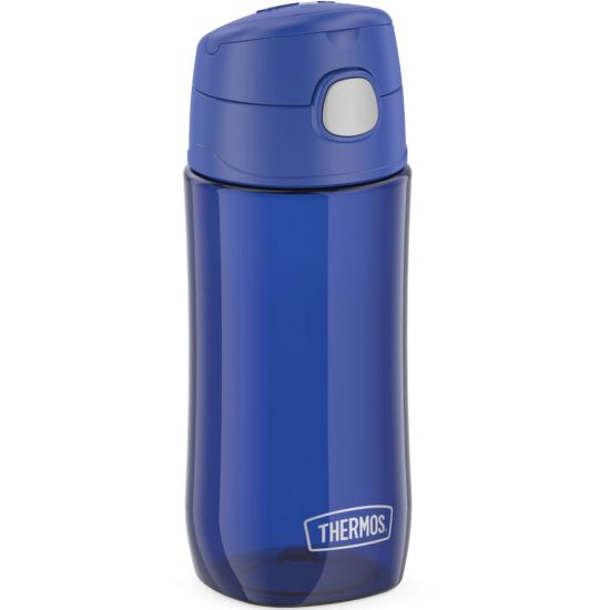 Picture of Thermos Kids Plastic Water Bottle with Spout Lid 16Oz - 16 fl oz - Blueberry, Blue - Tritan, Stainless Steel