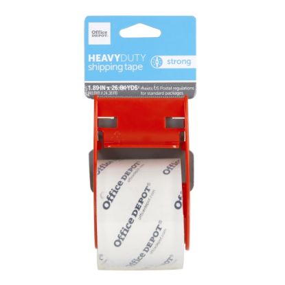 Picture of Office Depot Brand Heavy Duty Shipping Packing Tape With Dispenser, 1.89in x 26.64 Yd, Crystal Clear