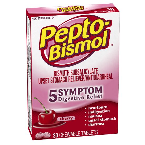 Picture of Pepto-Bismol Tablets, 1 Per Packet, Box Of 30 Packets