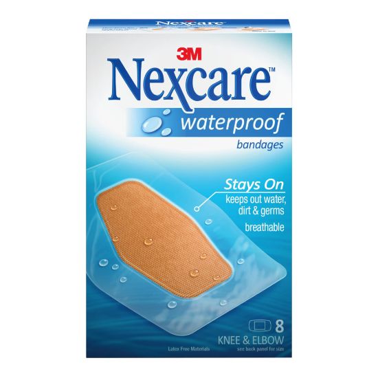 Picture of 3M Nexcare Waterproof Bandages, 2 3/8in x 3 1/2in, Pack Of 8