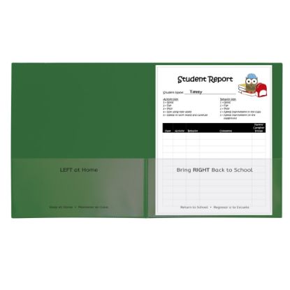 Picture of C-Line Classroom Connector School-To-Home Folders, 8-1/2in x 11in, Green, Box Of 25 Folders