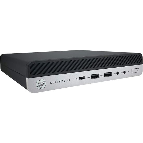 Picture of HP EliteDesk 800 G4-MINI Refurbished Desktop PC, Intel Core i5, 16GB Memory, 256GB Solid State Drive, Windows 11, J1-800G4MA02