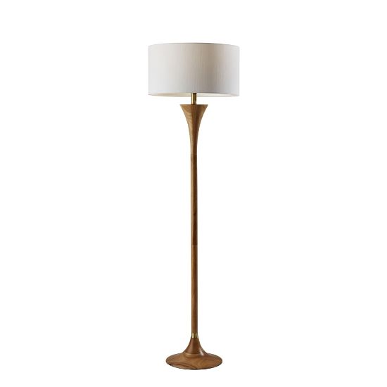 Picture of Adesso Rebecca Floor Lamp, 60inH, White Shade/Natural Base