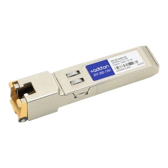 Picture of AddOn ZTE SFP-GE-RJ-45 Compatible SFP Transceiver - SFP (mini-GBIC) transceiver module - GigE - 1000Base-T - RJ-45