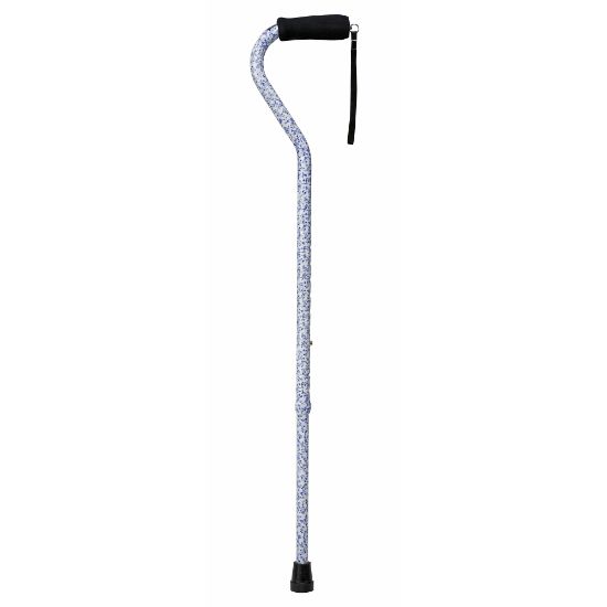 Picture of DMI Designer Adjustable Offset-Handle Aluminum Cane, 39in, Tiny Flowers