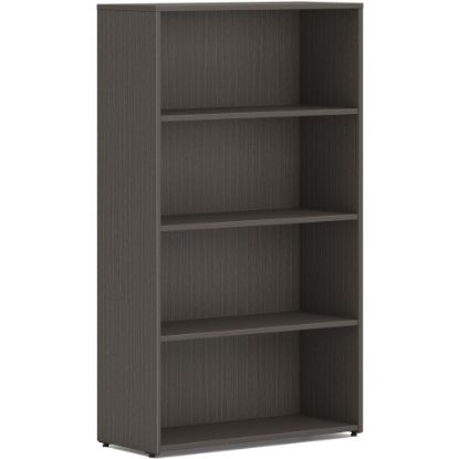 Picture of HON Mod HLPLBC3013B4 Book Case - 30in x 13in53in - 4 Shelve(s) - 2 Adjustable Shelf(ves) - Finish: Slate Teak - Adjustable Shelf, Durable, Laminated, Scratch Resistant, Spill Resistant, Stain Resistant