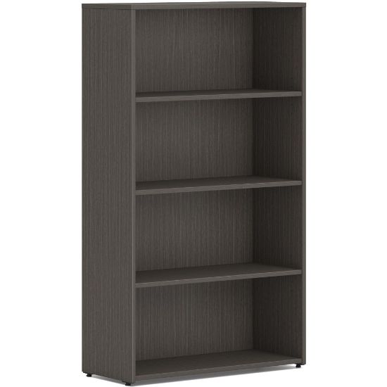 Picture of HON Mod HLPLBC3013B4 Book Case - 30in x 13in53in - 4 Shelve(s) - 2 Adjustable Shelf(ves) - Finish: Slate Teak - Adjustable Shelf, Durable, Laminated, Scratch Resistant, Spill Resistant, Stain Resistant