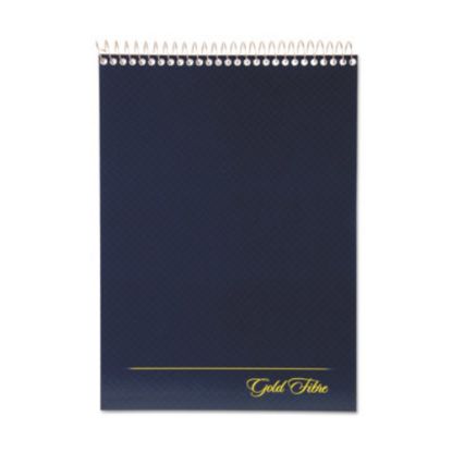 Picture of Ampad Gold Fibre Wirebound Legal Pad - 70 Sheets - Wire Bound - 20 lb Basis Weight - 8 1/2in x 11 3/4in - 8.50in x 0.4in x 12.3in - White Paper - Navy Cover - Micro Perforated, Easy Tear, Rigid, Chipboard Backing, Numbered - 1 Each