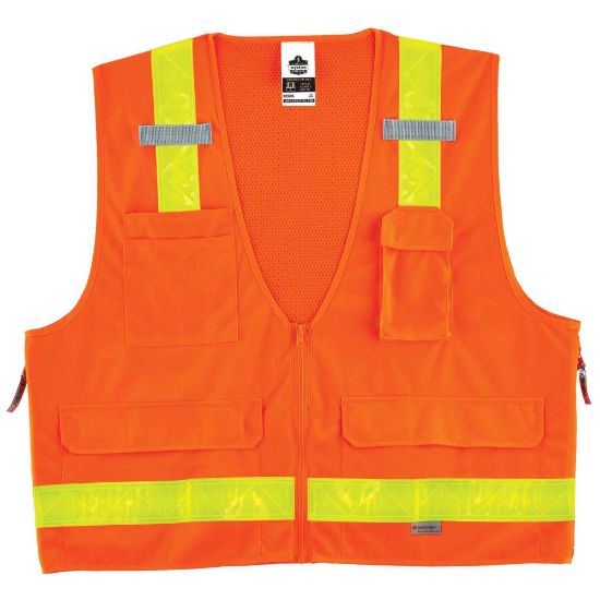 Picture of Ergodyne GloWear Safety Vest, Hi-Gloss Surveyors 8250ZHG, Type R Class 2, Small/Medium, Orange