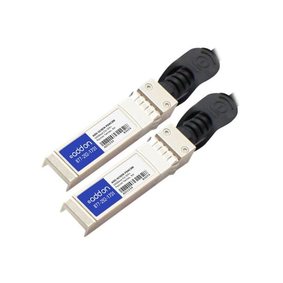 Picture of AddOn Cisco to Extreme Dual OEM Direct Attach - Direct attach cable - SFP+ to SFP+ - 10 ft - twinaxial - for Cisco 250 Series; Catalyst ESS9300; UCS C4200; Extreme Networks ExtremeCloud E2120, E3120