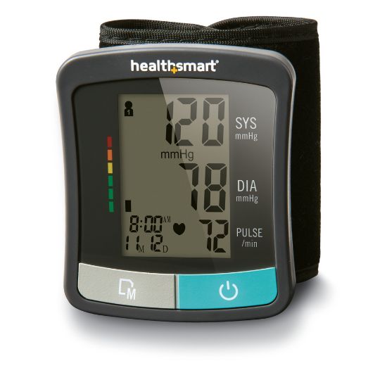 Picture of HealthSmart Standard Series Wrist Digital Blood Pressure Monitor, Black/Gray