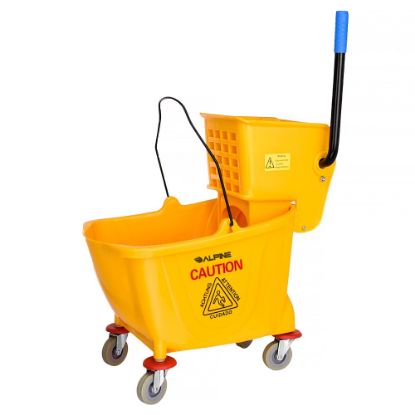 Picture of Alpine PVC Mop Bucket And Side Press Wringer, 36 Qt, Yellow