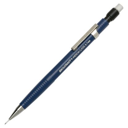 Picture of SKILCRAFT Push-Action Mechanical Pencils, Fine Point, 0.7 mm, Blue, Pack Of 12