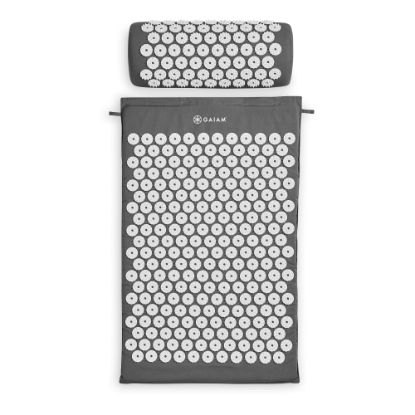 Picture of Gaiam Acupressure Mat With Pillow, 30inH x 16inW x 1inD, Gray