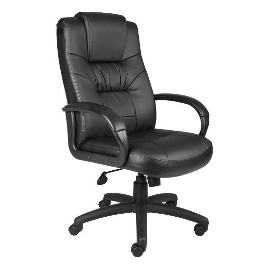 Picture of Boss Office Products Silhouette Ergonomic Bonded Leather High-Back Chair, Black